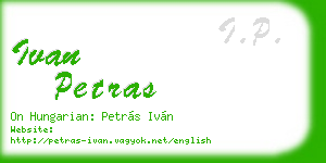 ivan petras business card